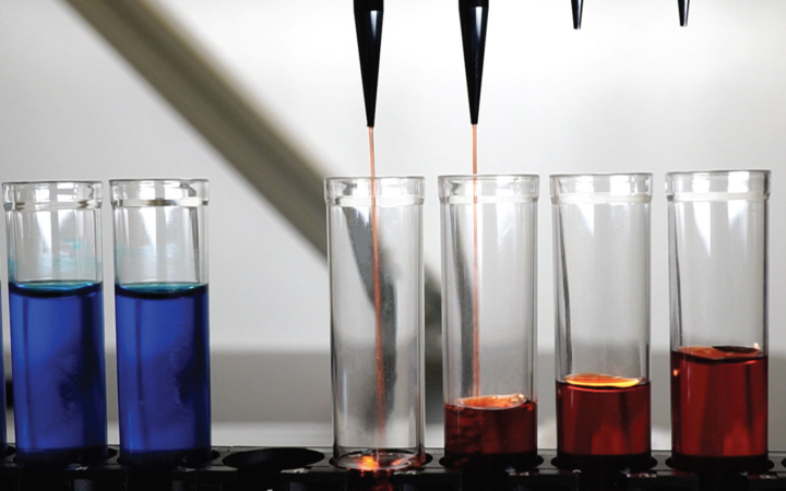 precision automated pipetting close up
