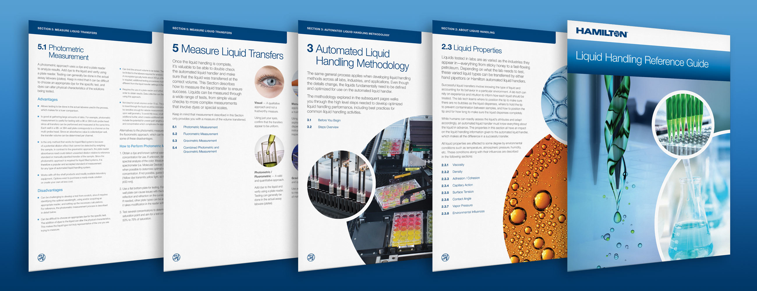 Pages from Hamilton's downloadable liquid handling guide